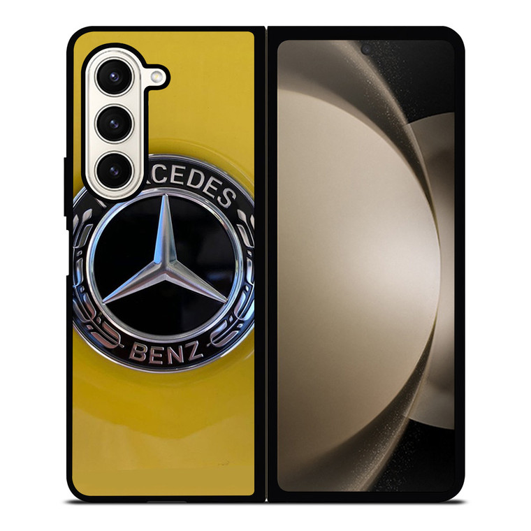 MERCEDES BENZ CAR LOGO YELLOW ICON Samsung Galaxy Z Fold 5 Case Cover MERCEDES BENZ CAR LOGO YELLOW ICON Samsung Galaxy Z Fold 5 Case Cover