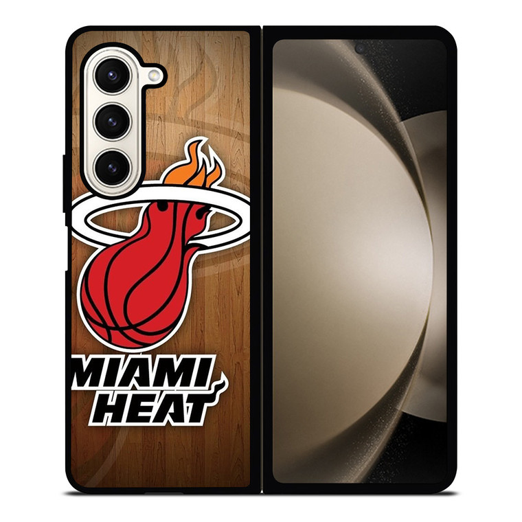 MIAMI HEAT WOODEN LOGO NBA Samsung Galaxy Z Fold 5 Case Cover