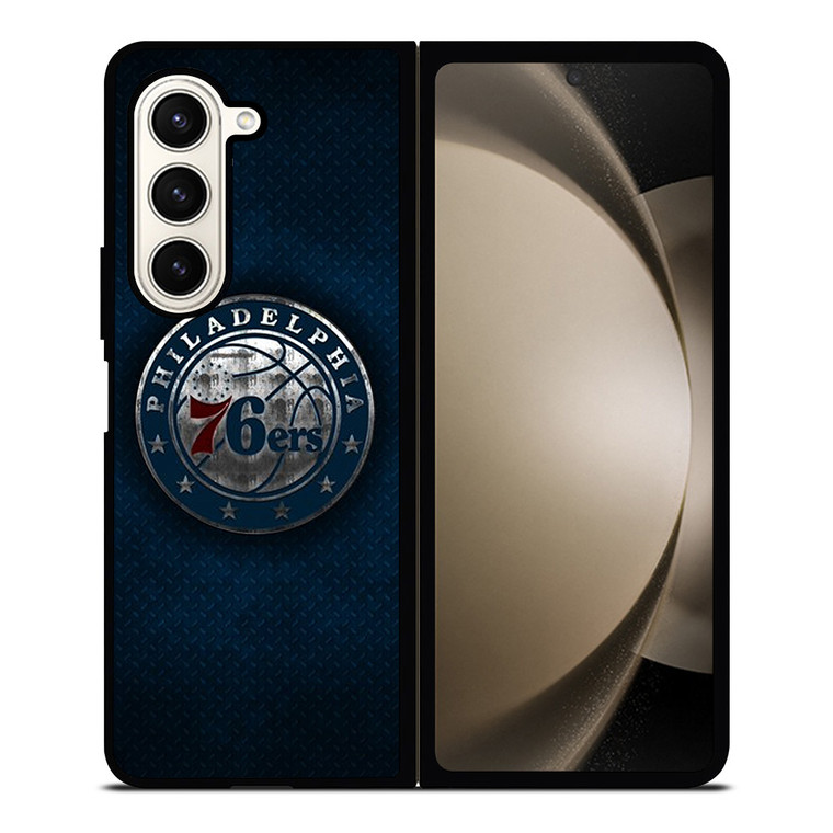 PHILADELPHIA 76ERS METAL LOGO Samsung Galaxy Z Fold 5 Case Cover