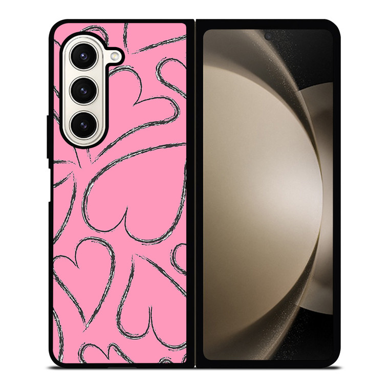 PINK LOVE BRUSHES PATTERN Samsung Galaxy Z Fold 5 Case Cover