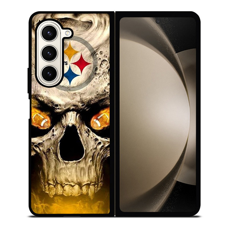 PITTSBURGH STEELERS FOOTBALL SKULL Samsung Galaxy Z Fold 5 Case Cover