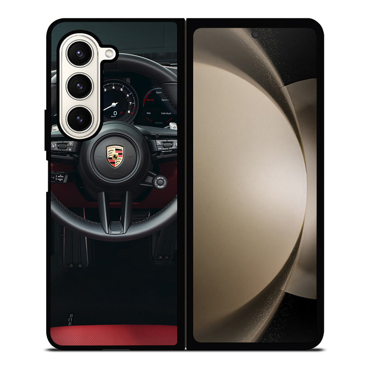 PORSCHE CAR STEERING LOGO Samsung Galaxy Z Fold 5 Case Cover