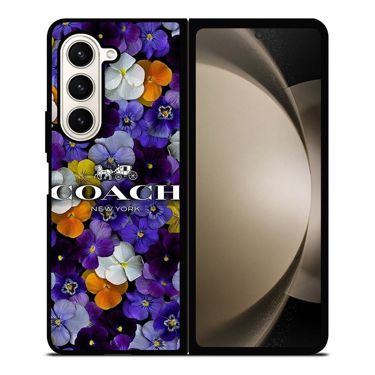 PURPLE FLOWERS COACH NEW YORK Samsung Galaxy Z Fold 5 Case Cover