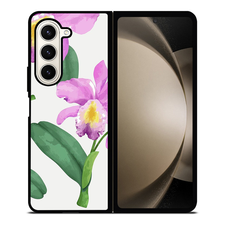 PURPLE ORCHID FLOWER PAINTING Samsung Galaxy Z Fold 5 Case Cover
