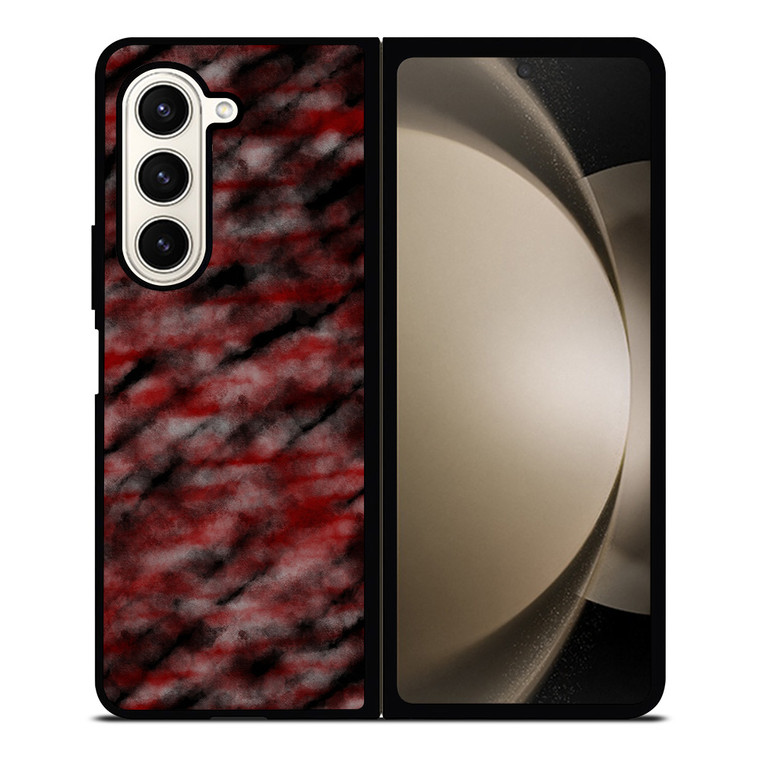 RED BLACK TIE DYE PATTERN Samsung Galaxy Z Fold 5 Case Cover