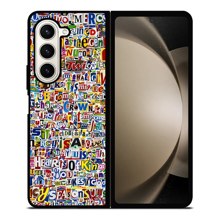 RETRO ALPHABET COLLAGE Samsung Galaxy Z Fold 5 Case Cover