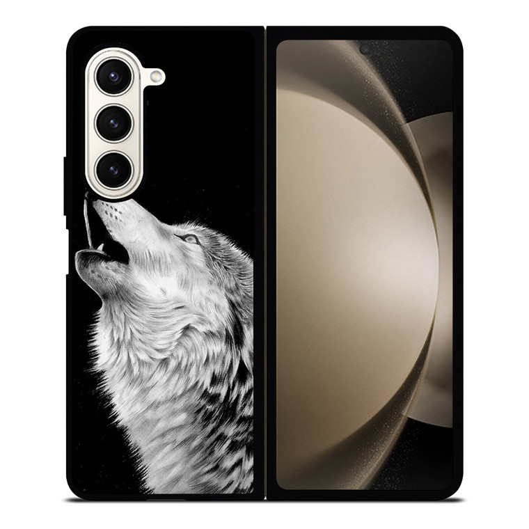 ROAR WHITE WOLF Samsung Galaxy Z Fold 5 Case Cover