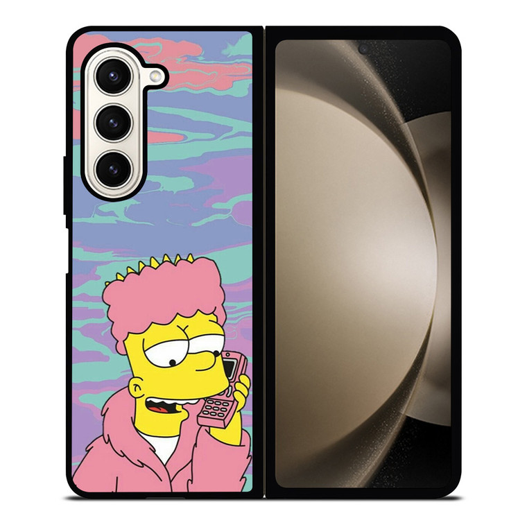 TIE DYE PATTERN BART SIMPSON Samsung Galaxy Z Fold 5 Case Cover