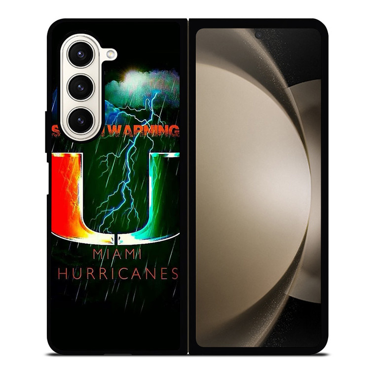 UM MIAMI HURRICANES NFL Samsung Galaxy Z Fold 5 Case Cover
