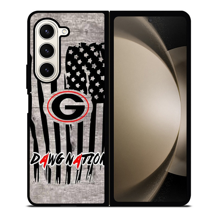 UNIVERSITY OF GEORGIA BULLDOGSWOODEN LOGO Samsung Galaxy Z Fold 5 Case Cover