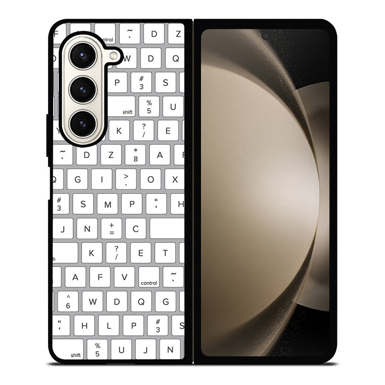 WHITE KEYBOARD PATTERN Samsung Galaxy Z Fold 5 Case Cover