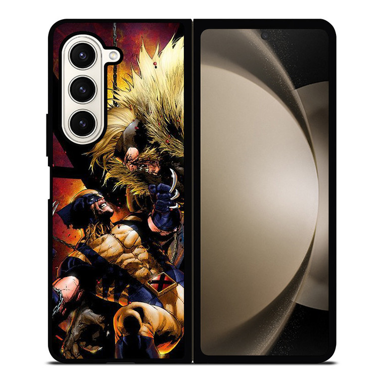 WOLVERINE VS SABRETOOTH Samsung Galaxy Z Fold 5 Case Cover WOLVERINE VS SABRETOOTH Samsung Galaxy Z Fold 5 Case Cover