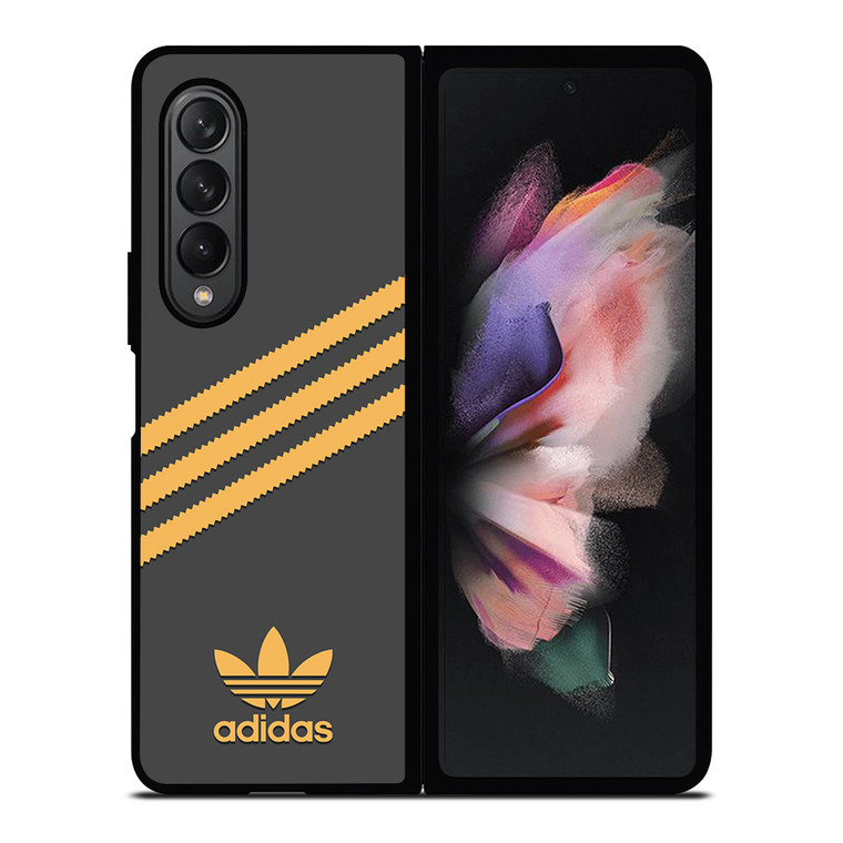 ADIDAS ORIGINALS STRIPES BLACK ORANGE Samsung Galaxy Z Fold 3 Case Cover