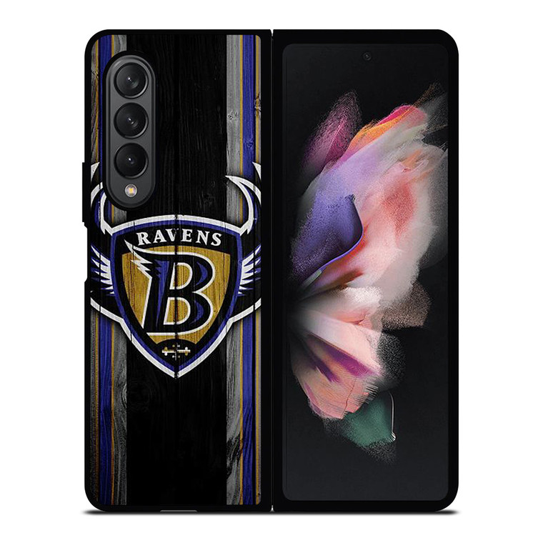 BALTIMORE RAVENS WOODEN LOGO Samsung Galaxy Z Fold 3 Case Cover