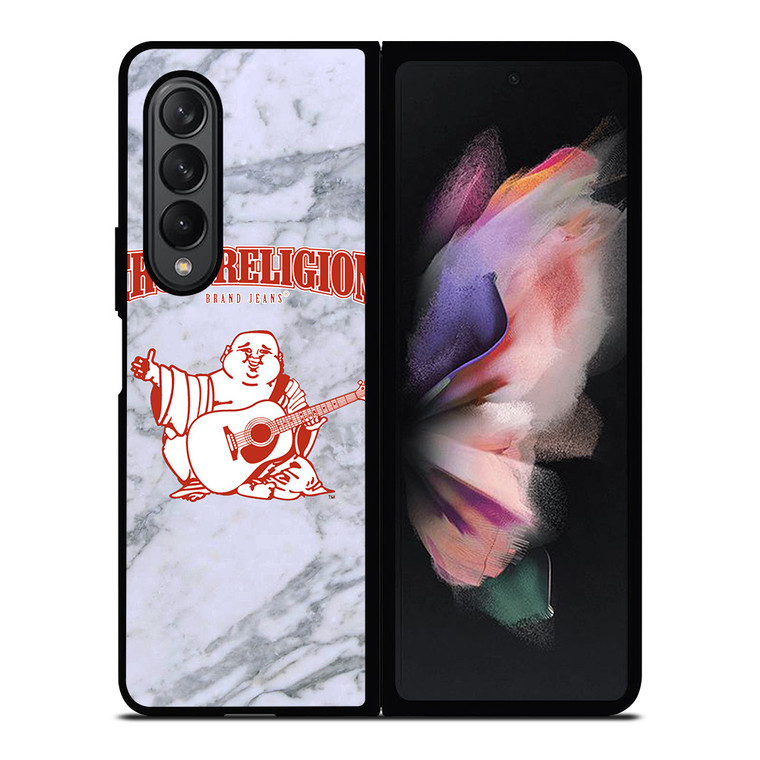 BIG BUDDHA TRUE RELIGION MARBLE Samsung Galaxy Z Fold 3 Case Cover