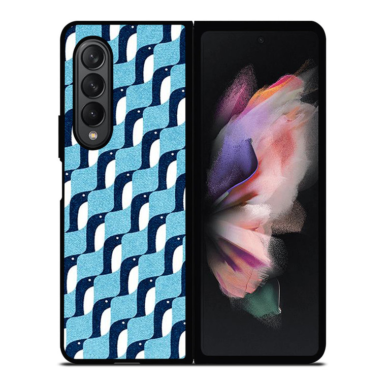 BLUE PENGUINS PATTERN Samsung Galaxy Z Fold 3 Case Cover