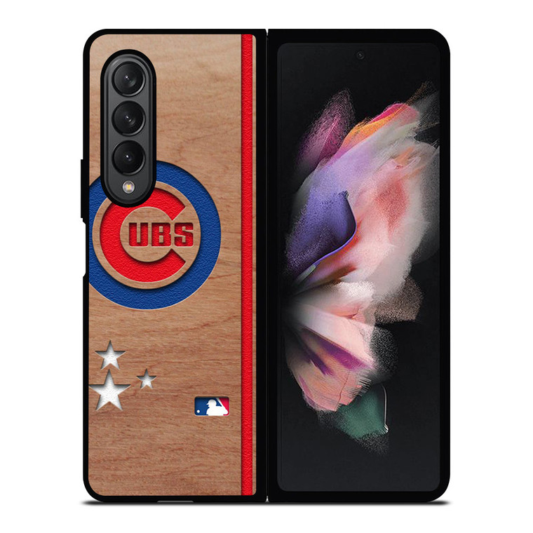 CHICAGO CUBS UBS MLB WOODEN LOGO Samsung Galaxy Z Fold 3 Case Cover