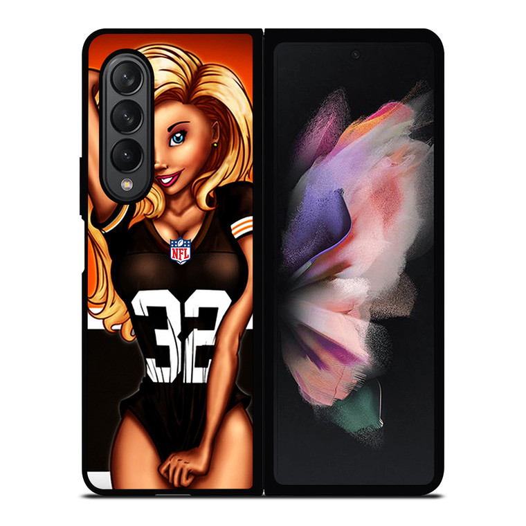 CLEVELAND BROWNS NFL CARTOON GIRL Samsung Galaxy Z Fold 3 Case Cover