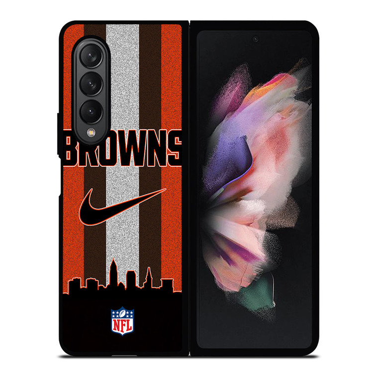 CLEVELAND BROWNS NIKE STRIPE Samsung Galaxy Z Fold 3 Case Cover