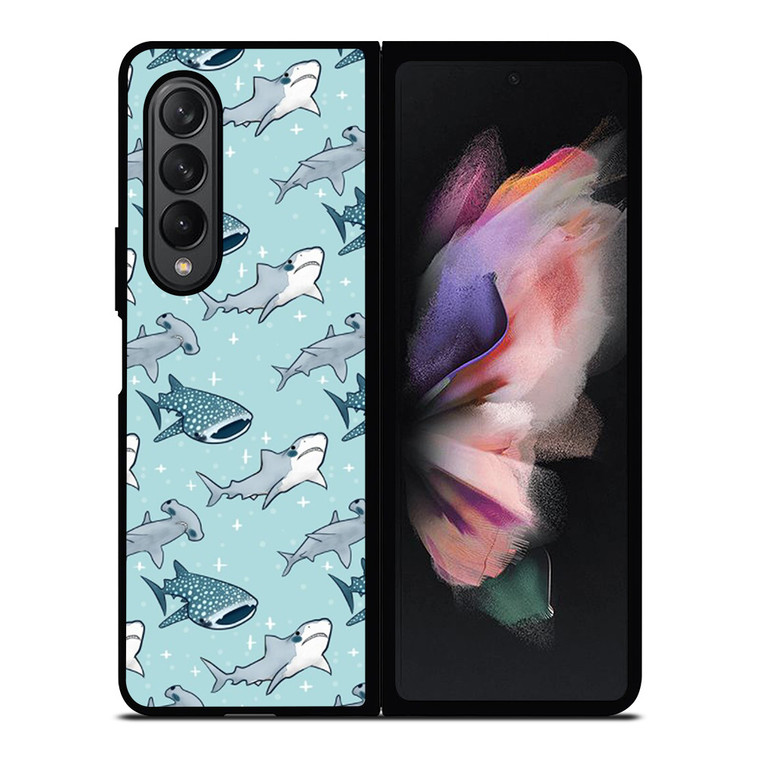 CUTE SHARK PATTERN Samsung Galaxy Z Fold 3 Case Cover