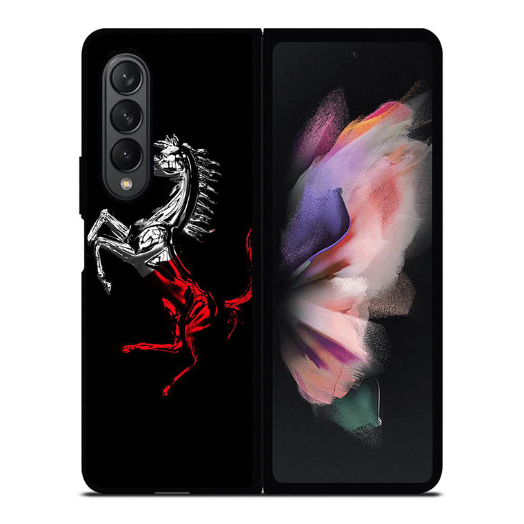 FERRARI LOGO CHROME HORSE Samsung Galaxy Z Fold 3 Case Cover