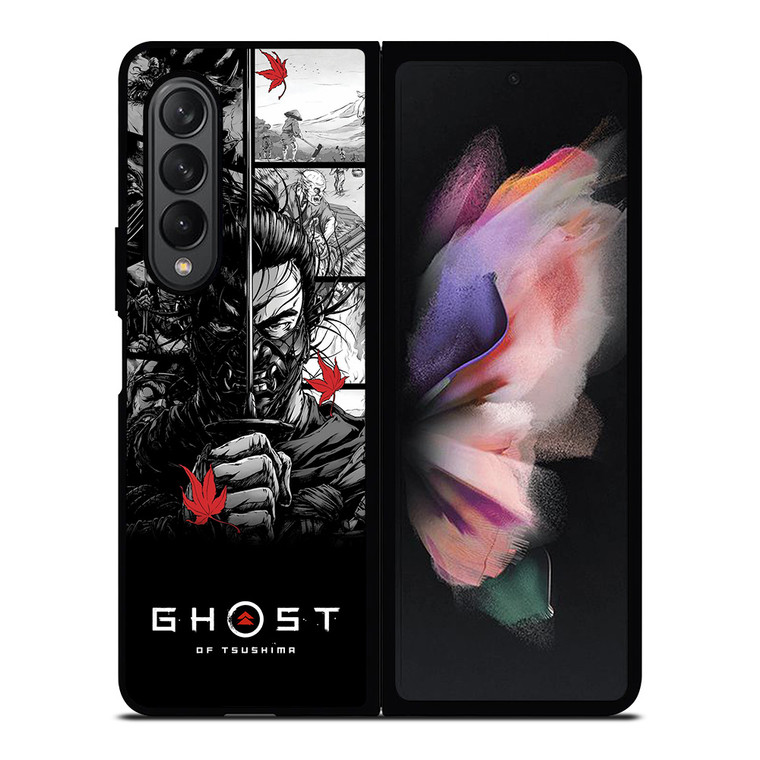 GHOST OF TSUSHIMA LOGO BLACK WHITE Samsung Galaxy Z Fold 3 Case Cover