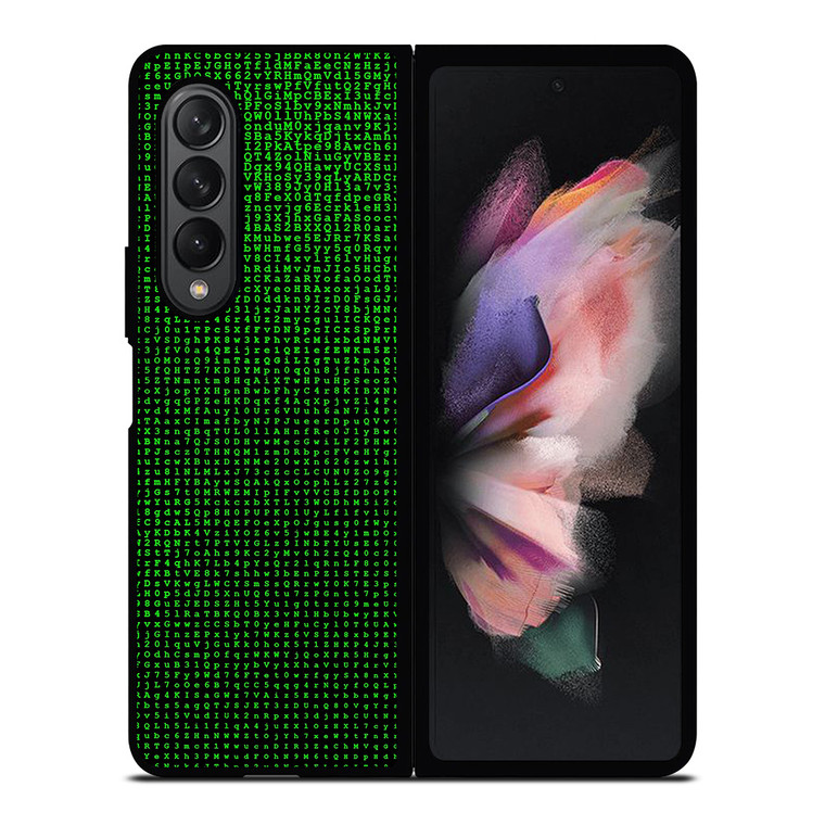 GREEN BINARY CODE PATTERN Samsung Galaxy Z Fold 3 Case Cover