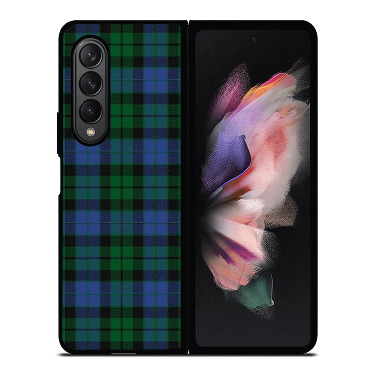 GREEN BLUE TARTAN PLAID PATTERN Samsung Galaxy Z Fold 3 Case Cover GREEN BLUE TARTAN PLAID PATTERN Samsung Galaxy Z Fold 3 Case Cover