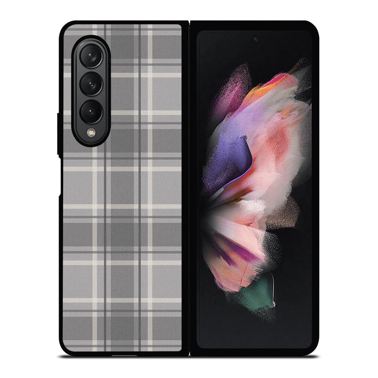 GREY TARTAN PLAID PATTERN Samsung Galaxy Z Fold 3 Case Cover GREY TARTAN PLAID PATTERN Samsung Galaxy Z Fold 3 Case Cover