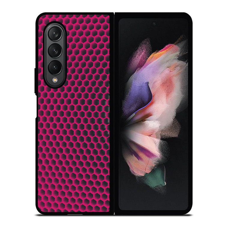 HEXAGONAL BLACK PURPLE PATTERN Samsung Galaxy Z Fold 3 Case Cover