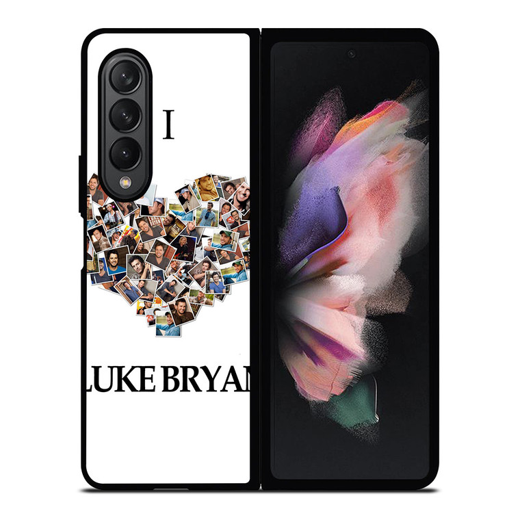 I LOVE LUKE BRYAN COLLAGE Samsung Galaxy Z Fold 3 Case Cover