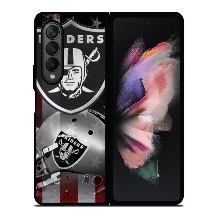 LAS VEGAS RAIDERS HELMET USA FLAG Samsung Galaxy Z Fold 3 Case Cover