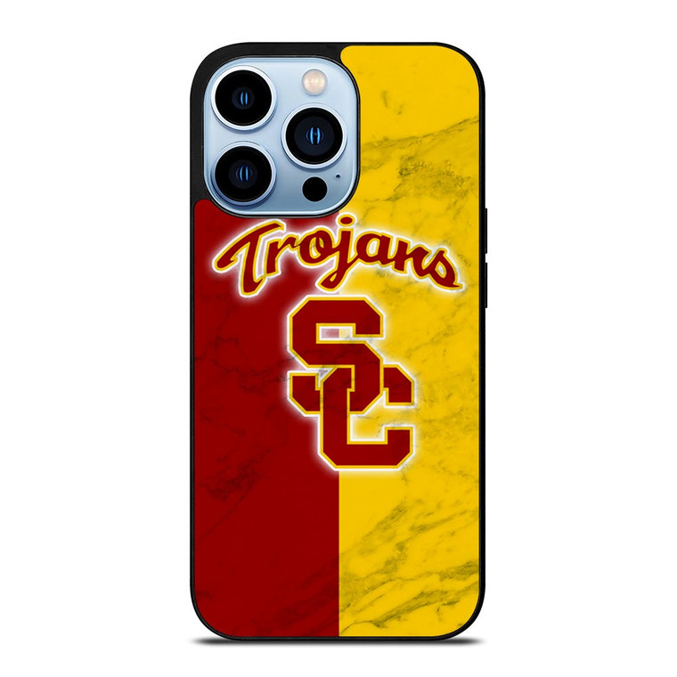 USC TROJANS LOGO MARBLE iPhone 13 Pro Max Case Cover