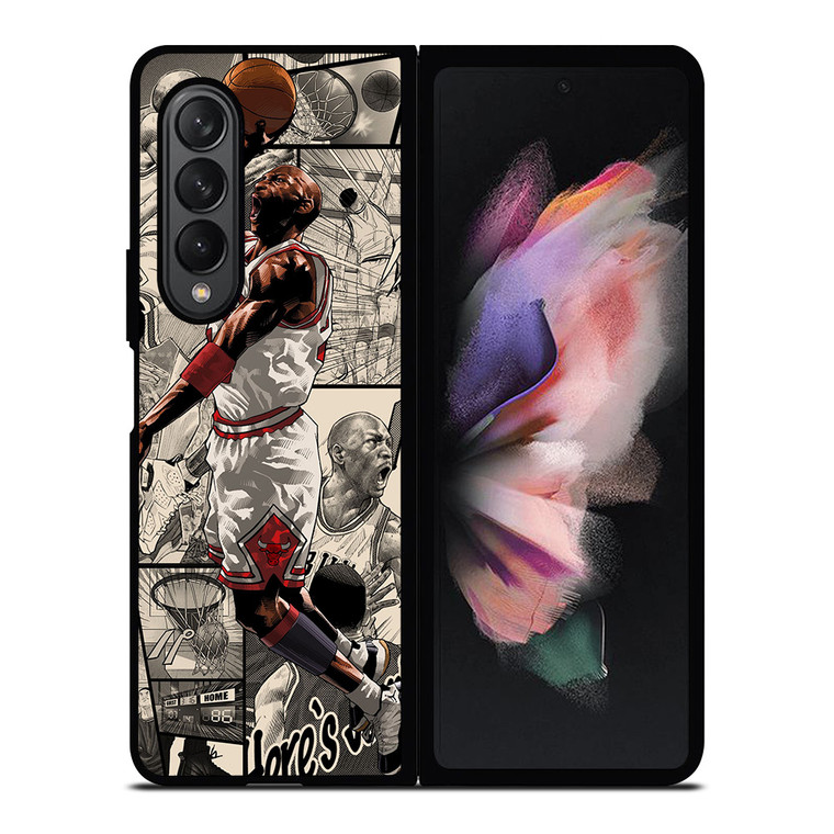 MICHAEL JORDAN COMIC ART Samsung Galaxy Z Fold 3 Case Cover