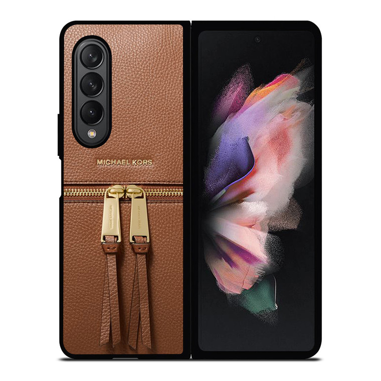 MICHAEL KORS MK LOGO BACKPACK BAG BROWN Samsung Galaxy Z Fold 3 Case Cover