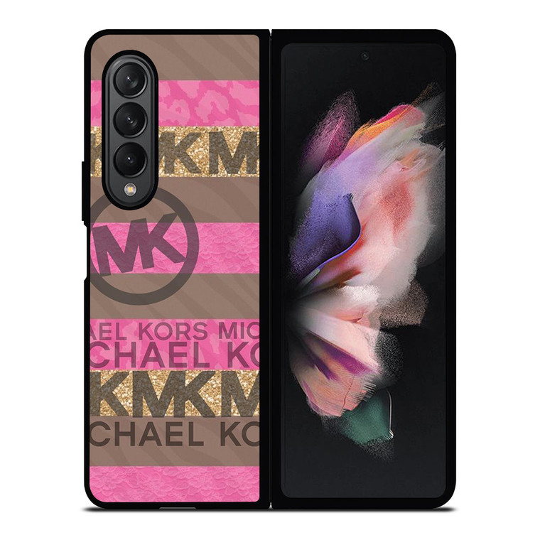 MICHAEL KORS PINK STRIP LOGO Samsung Galaxy Z Fold 3 Case Cover