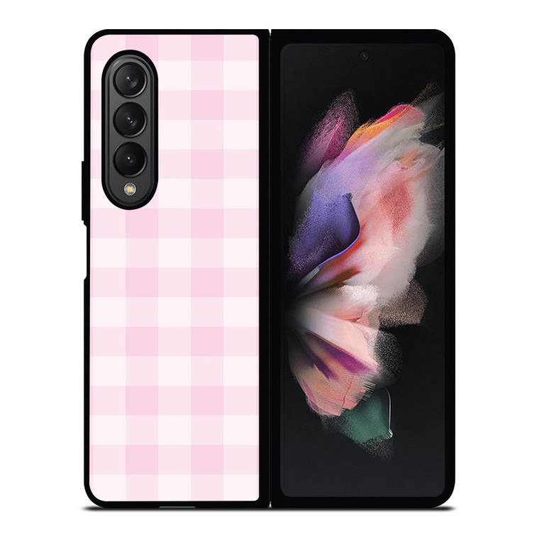 PINK PLAID PATTERN Samsung Galaxy Z Fold 3 Case Cover