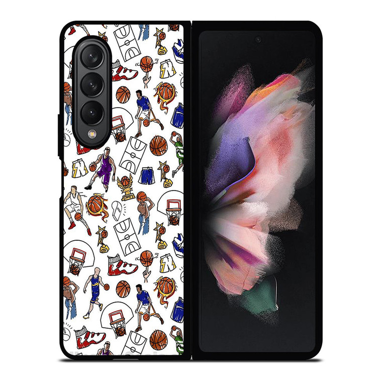PLAYFUL BASKETBALL DOODLE ART Samsung Galaxy Z Fold 3 Case Cover