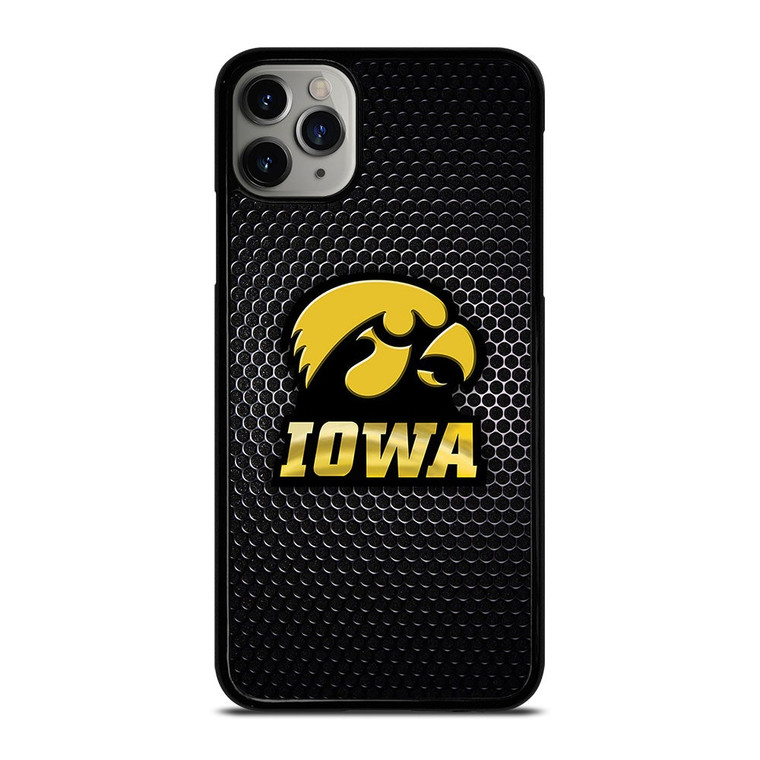IOWA HAWKEYES METAL LOGO iPhone 11 Pro Max Case Cover