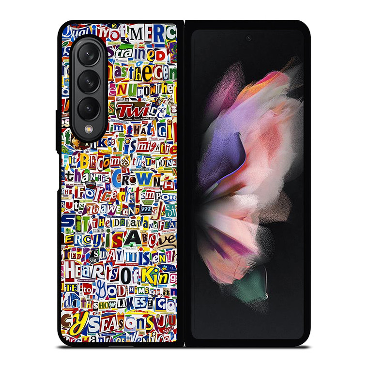 RETRO ALPHABET COLLAGE Samsung Galaxy Z Fold 3 Case Cover