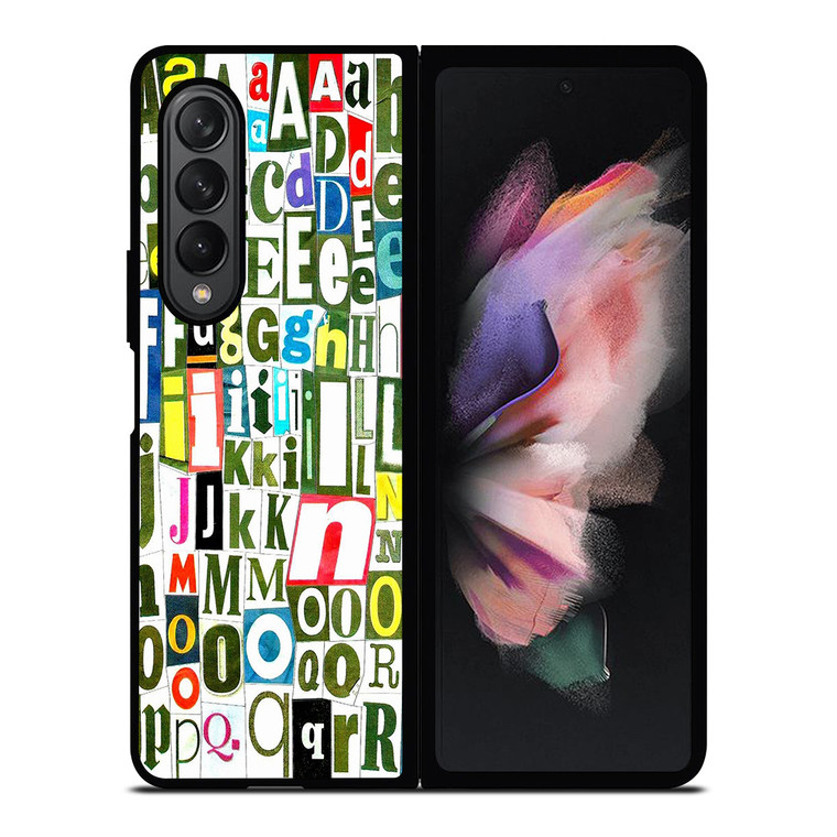 RETRO ALPHABET GREEN COLLAGE Samsung Galaxy Z Fold 3 Case Cover