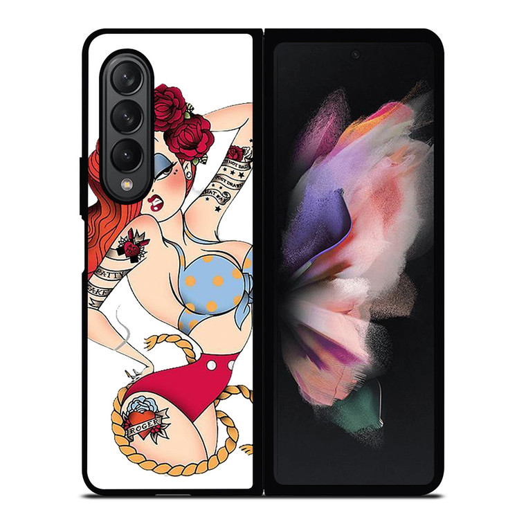 SAILOR JERRY TATTOO JESSICA RABBIT Samsung Galaxy Z Fold 3 Case Cover
