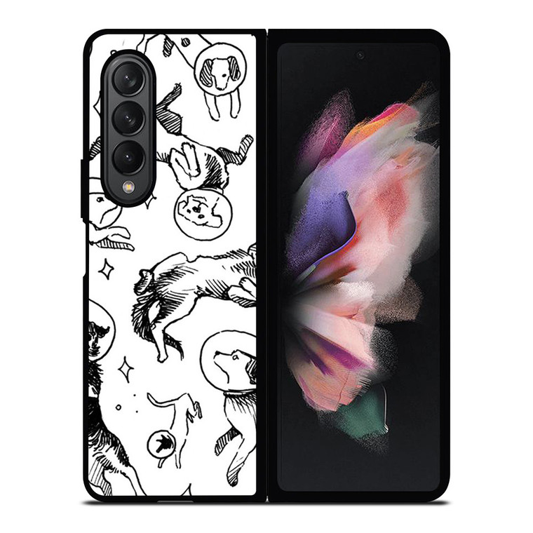 SPACE DOG WHITE PATTERN Samsung Galaxy Z Fold 3 Case Cover