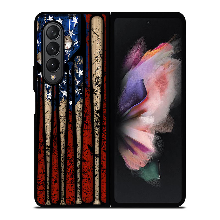 USA FLAG AMERICAN BASEBALL Samsung Galaxy Z Fold 3 Case Cover USA FLAG AMERICAN BASEBALL Samsung Galaxy Z Fold 3 Case Cover