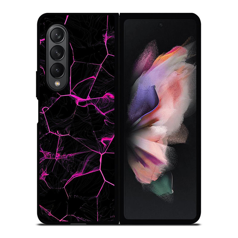 VIOLET ABSTRACT SMOKED GRID Samsung Galaxy Z Fold 3 Case Cover