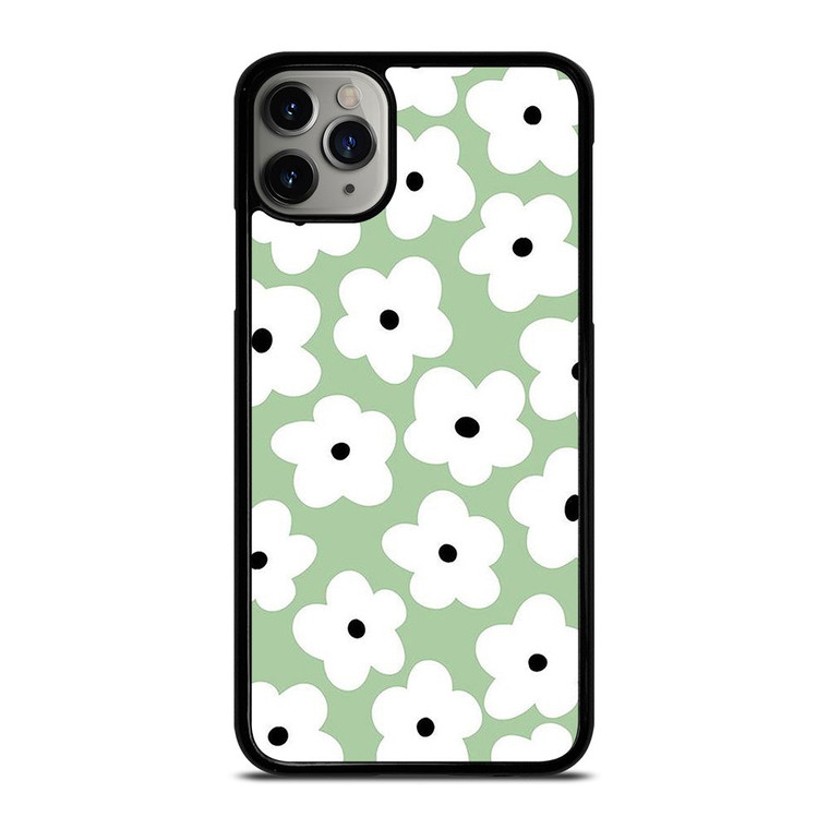 GREEN RETRO FLORAL PATTERN iPhone 11 Pro Max Case Cover