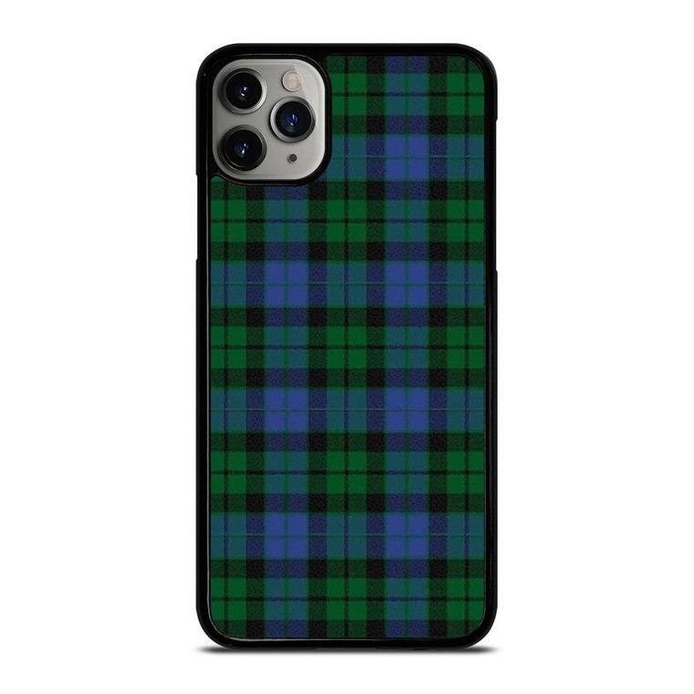 GREEN BLUE TARTAN PLAID PATTERN iPhone 11 Pro Max Case Cover