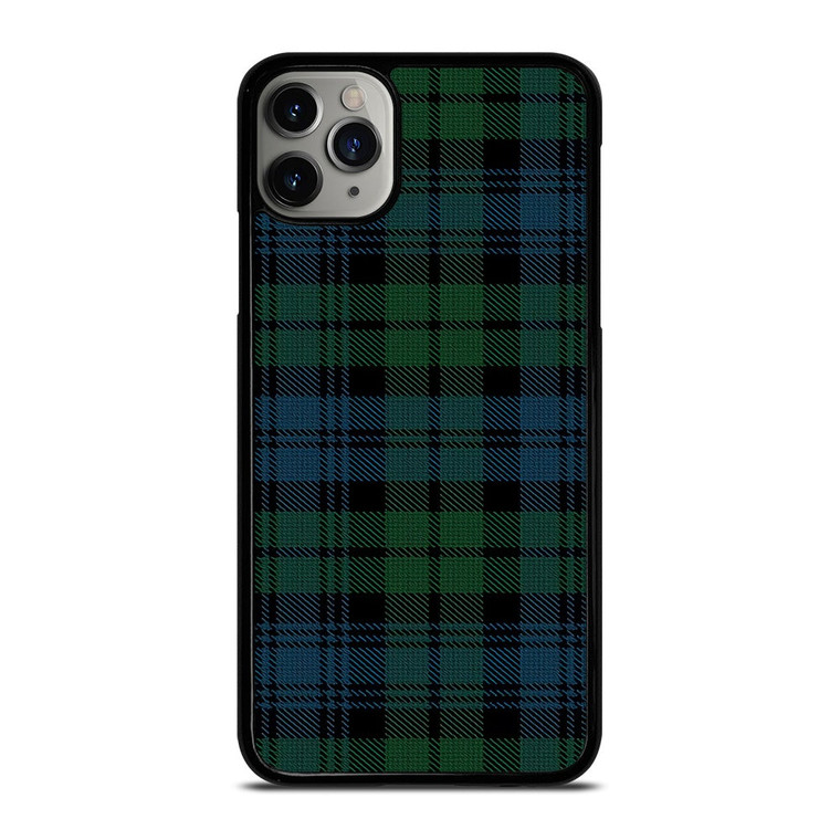 GREEN BLUE TARTAN PATTERN iPhone 11 Pro Max Case Cover