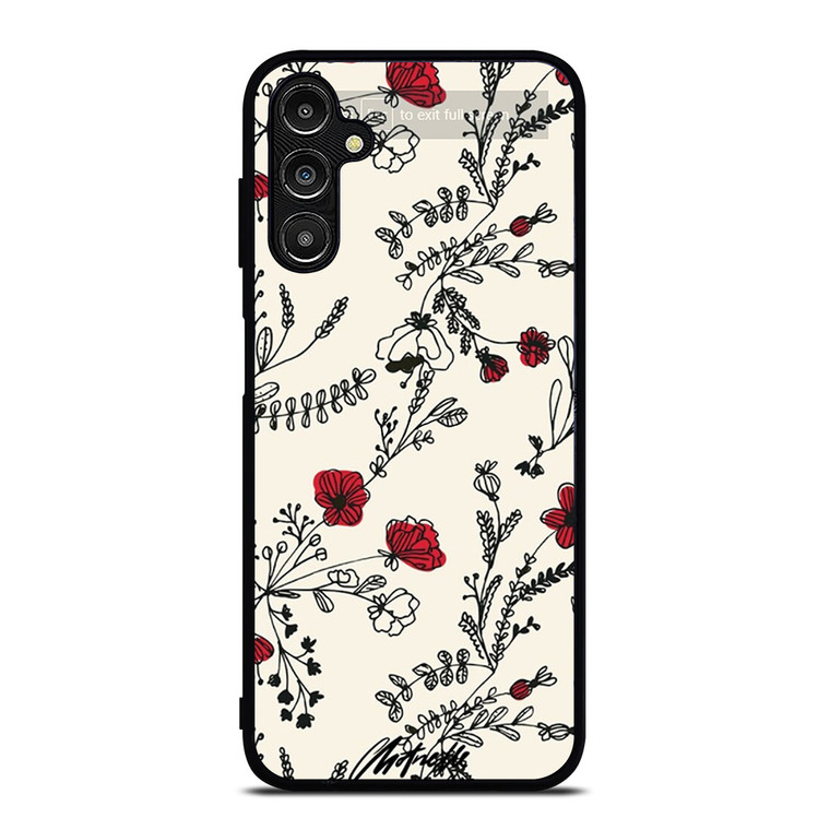 HAND DRAWING RED FLOWER PATTERN Samsung Galaxy A14 Case Cover