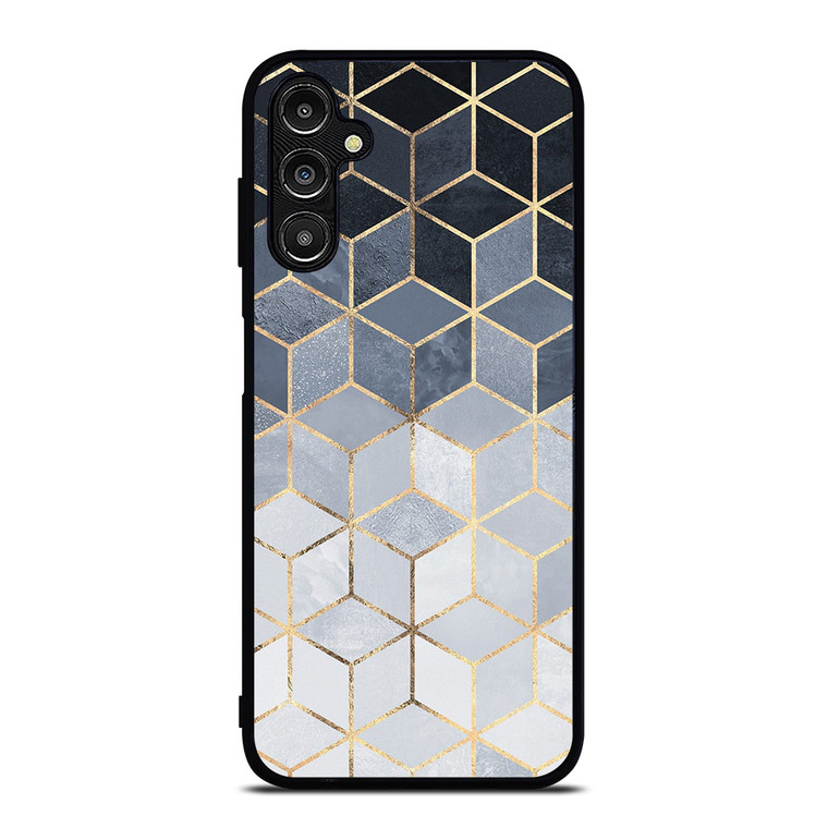 SOFT BLUE GRADIENT CUBES Samsung Galaxy A14 Case Cover SOFT BLUE GRADIENT CUBES Samsung Galaxy A14 Case Cover